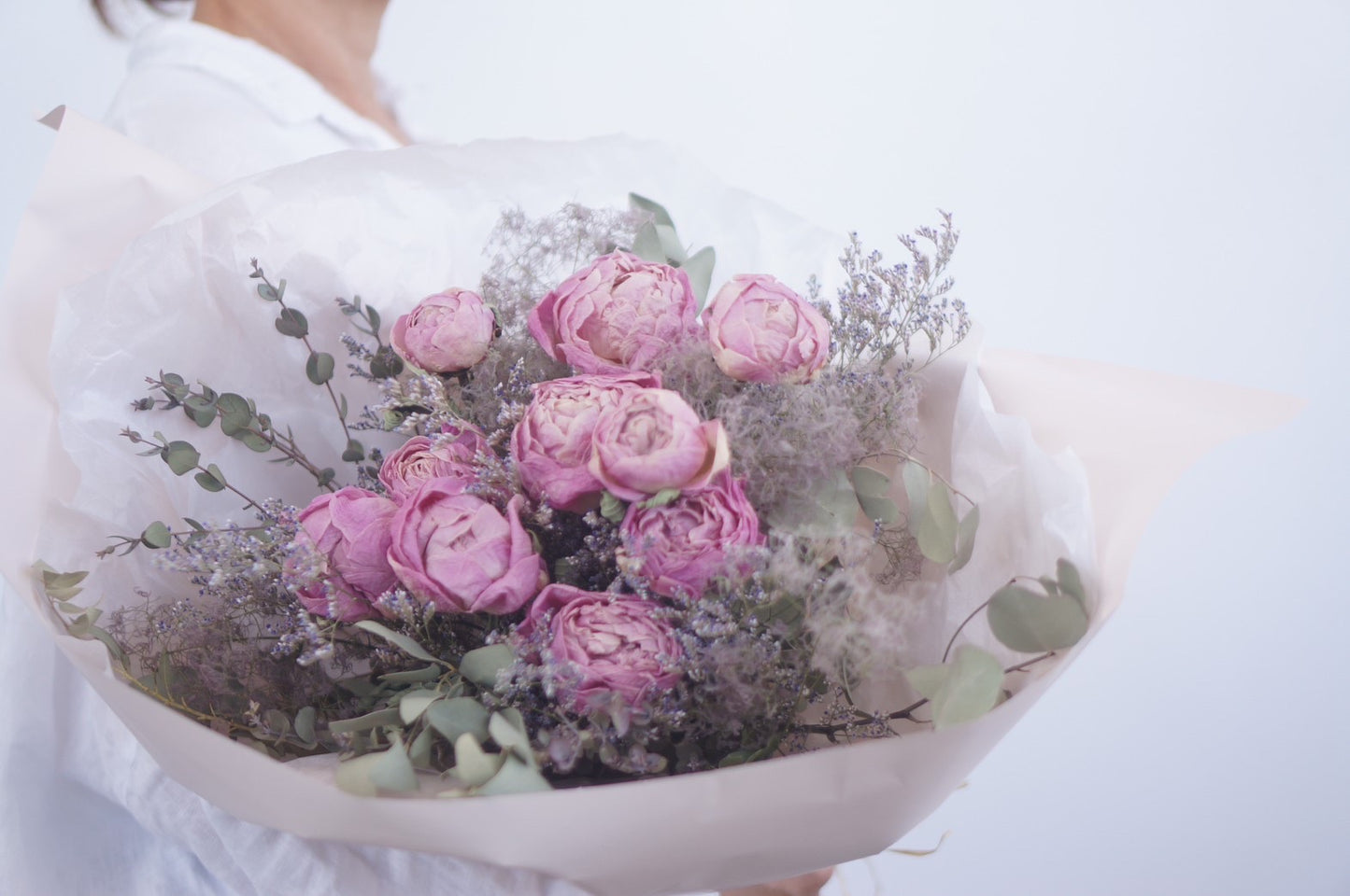 芍薬ドライフラワー5本セット (ステム付)